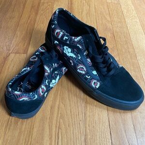 Vans Black Vampire Skull Halloween Shoes